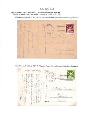 POSTMARKS OF "UNIVERSAL" MACHINE ON THE TERRITORY OF CZECHOSLOVAKIA 1920-1947 – sheet 5
