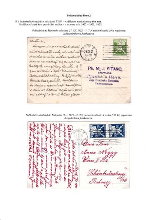 POSTMARKS OF "UNIVERSAL" MACHINE ON THE TERRITORY OF CZECHOSLOVAKIA 1920-1947 – sheet 6