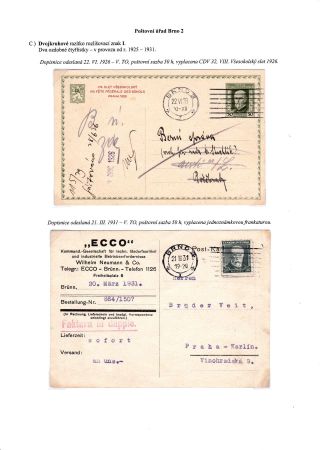 POSTMARKS OF "UNIVERSAL" MACHINE ON THE TERRITORY OF CZECHOSLOVAKIA 1920-1947 – sheet 7