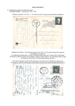 POSTMARKS OF "UNIVERSAL" MACHINE ON THE TERRITORY OF CZECHOSLOVAKIA 1920-1947 – sheet 9