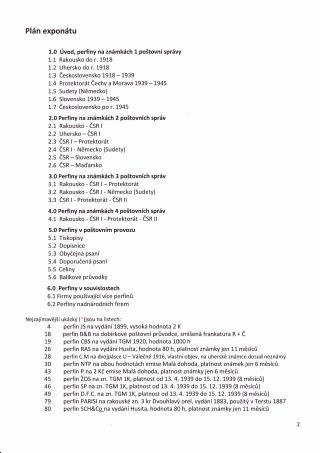 PERFINS FROM THE TERRITORY OF CZECHOSLOVAKIA 1881-1949 – sheet 2