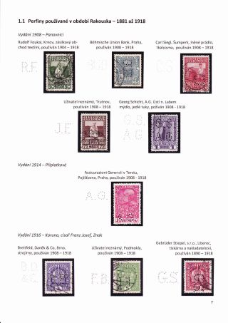 PERFINS FROM THE TERRITORY OF CZECHOSLOVAKIA 1881-1949 – sheet 7