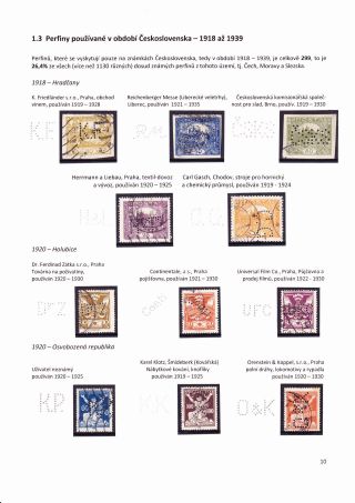 PERFINS FROM THE TERRITORY OF CZECHOSLOVAKIA 1881-1949 – sheet 10