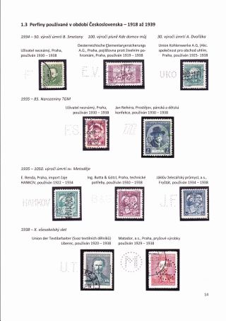 PERFINS FROM THE TERRITORY OF CZECHOSLOVAKIA 1881-1949 – sheet 14