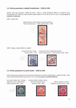 PERFINS FROM THE TERRITORY OF CZECHOSLOVAKIA 1881-1949 – sheet 15