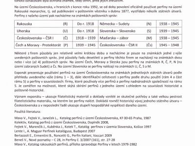 PERFINS FROM THE TERRITORY OF CZECHOSLOVAKIA 1881-1949