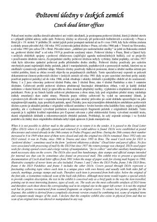 POŠTOVNÍ ÚLOŽNY V ČESKÝCH ZEMÍCH – list 1
