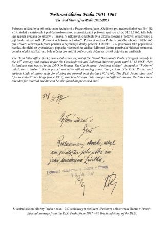 POŠTOVNÍ ÚLOŽNY V ČESKÝCH ZEMÍCH – list 2
