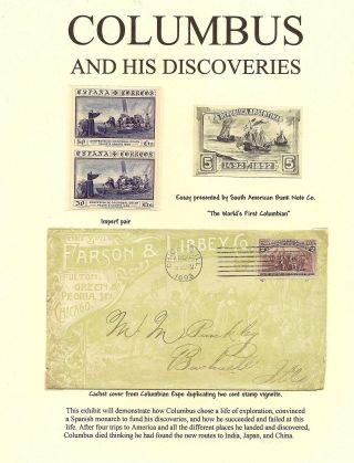 COLUMBUS AND HIS DISCOVERIES – sheet 1