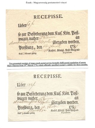 POSTMASTER`S RECEIPTS FROM NORTHERN HUNGARY – sheet 4