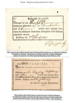 POSTMASTER`S RECEIPTS FROM NORTHERN HUNGARY – sheet 5