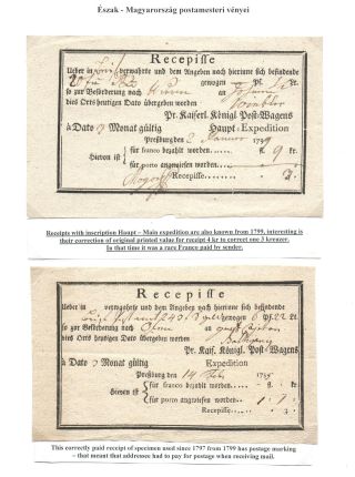 POSTMASTER`S RECEIPTS FROM NORTHERN HUNGARY – sheet 7
