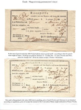 POSTMASTER`S RECEIPTS FROM NORTHERN HUNGARY – sheet 10