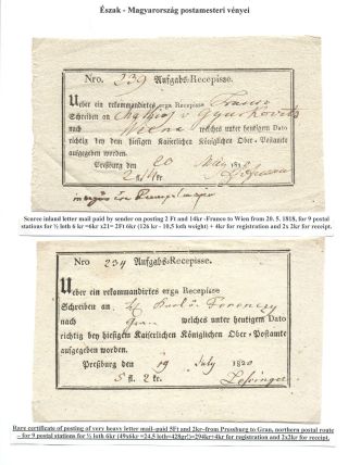 POSTMASTER`S RECEIPTS FROM NORTHERN HUNGARY – sheet 12