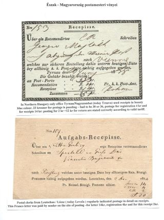 POSTMASTER`S RECEIPTS FROM NORTHERN HUNGARY – sheet 15