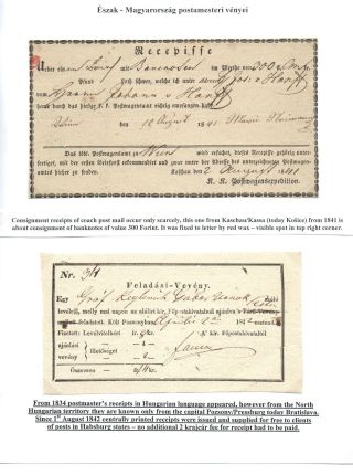 POSTMASTER`S RECEIPTS FROM NORTHERN HUNGARY – sheet 16