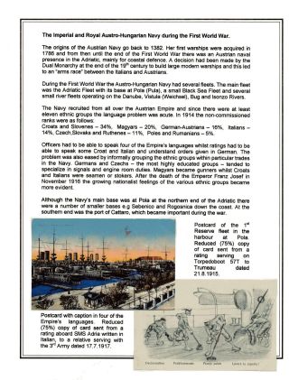 DIE K. u. K. ÖSTERREICH-UNGARISCHE KRIEGSMARINE IM ERSTEN WELTKRIEG – Blatt 1