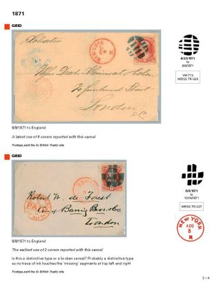 DIE PROGRESSION DER NEW YORK POSTSTEMPELN AUF AUSLANDSSENDUNGEN 1870-1878 – Blatt 21