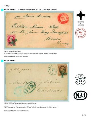 DIE PROGRESSION DER NEW YORK POSTSTEMPELN AUF AUSLANDSSENDUNGEN 1870-1878 – Blatt 33