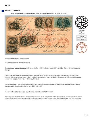 DIE PROGRESSION DER NEW YORK POSTSTEMPELN AUF AUSLANDSSENDUNGEN 1870-1878 – Blatt 99