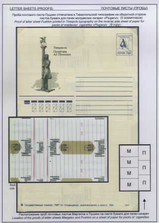 POSTAL STATIONERY OF PRIDNESTROVIAN MOLDAVIAN REPUBLIC (PMR) – sheet 15
