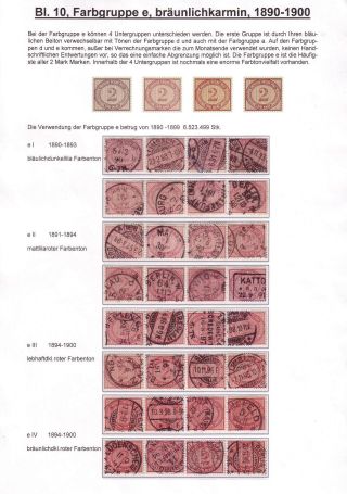 DAS "CHAMÄLEON" DER PHILATELIE, DIE FARBEN DER ERSTE 2 MARK-MARKE DER DEUTSCHEN REICHPOST VON 1875 BIS 1900 – Blatt 10