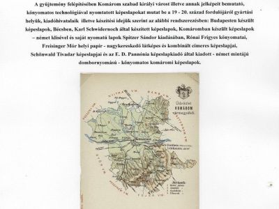 LITHOGRAPHIC PICTURE POSTCARDS OF CITY KOMÁROM