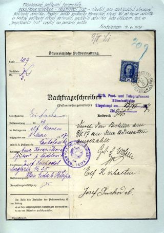 AUSTRIA 1916-1917, FRANKED FORMS AND FRANKINGS – sheet 5