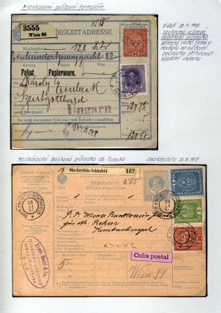 AUSTRIA 1916-1917, FRANKED FORMS AND FRANKINGS – sheet 7