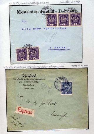 AUSTRIA 1916-1917, FRANKED FORMS AND FRANKINGS – sheet 12