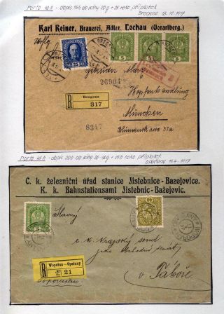 AUSTRIA 1916-1917, FRANKED FORMS AND FRANKINGS – sheet 20