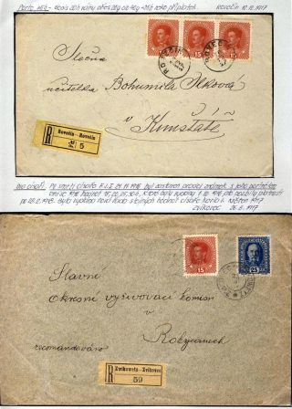 AUSTRIA 1916-1917, FRANKED FORMS AND FRANKINGS – sheet 30