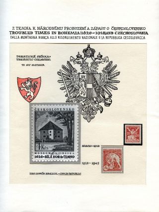 TROUBLED TIMES IN BOHEMIA (1620-1918) AND CZECHOSLOVAKIA (1918-1945) – sheet 1
