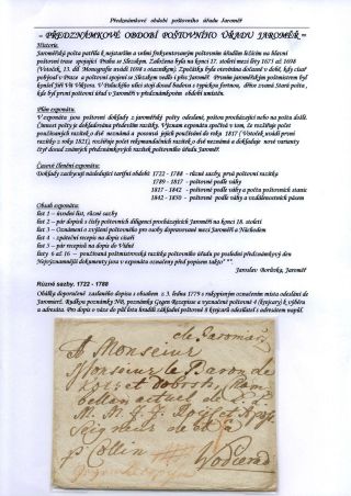 VORPHILATELISTISCHES ZEITRAUM DES POSTAMT JAROMER – Blatt 1