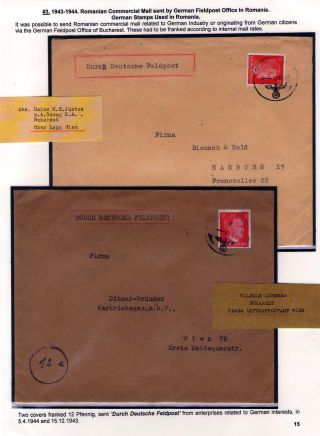 POŠTOVNÍ HISTORIE RUMUNSKA BĚHEM 2. SVĚTOVÉ VÁLKY - MEZINÁRODNÍ SOUVISLOSTI – list 15
