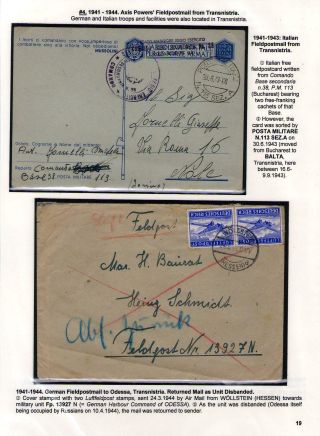 POŠTOVNÍ HISTORIE RUMUNSKA BĚHEM 2. SVĚTOVÉ VÁLKY - MEZINÁRODNÍ SOUVISLOSTI – list 19
