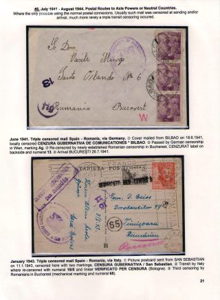 POŠTOVNÍ HISTORIE RUMUNSKA BĚHEM 2. SVĚTOVÉ VÁLKY - MEZINÁRODNÍ SOUVISLOSTI – list 21
