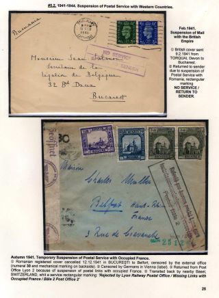 POŠTOVNÍ HISTORIE RUMUNSKA BĚHEM 2. SVĚTOVÉ VÁLKY - MEZINÁRODNÍ SOUVISLOSTI – list 25
