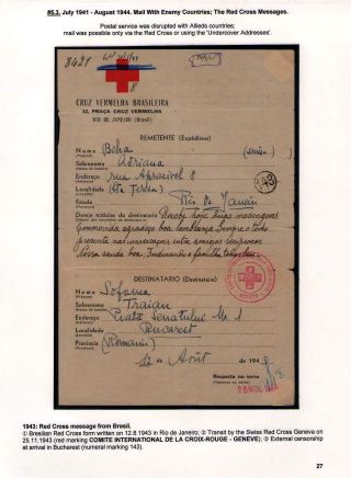 POŠTOVNÍ HISTORIE RUMUNSKA BĚHEM 2. SVĚTOVÉ VÁLKY - MEZINÁRODNÍ SOUVISLOSTI – list 27