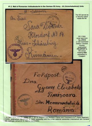 STRUČNÁ VOJENSKÁ POŠTOVNÍ HISTORIE RUMUNSKA ZA 2. SVĚTOVÉ VÁLKY: MEZINÁRODNÍ VOJENSKÁ SPOLUPRÁCE 1940-1945 – list 15