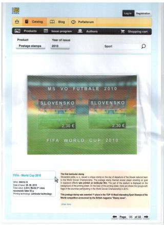 SLOVAK POSTAGE STAMPS 2008-2010 – sheet 6