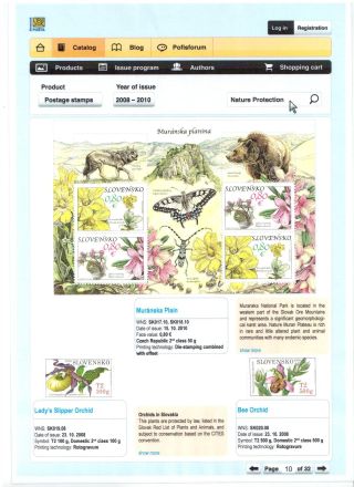 SLOVAK POSTAGE STAMPS 2008-2010 – sheet 10