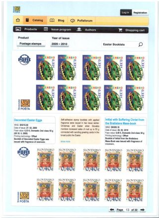 SLOVAK POSTAGE STAMPS 2008-2010 – sheet 13