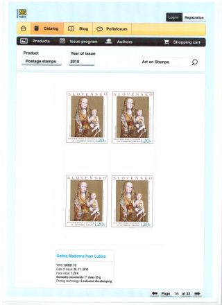 SLOVAK POSTAGE STAMPS 2008-2010 – sheet 16