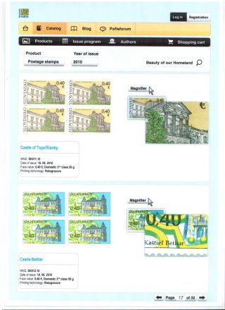 SLOVAK POSTAGE STAMPS 2008-2010 – sheet 17