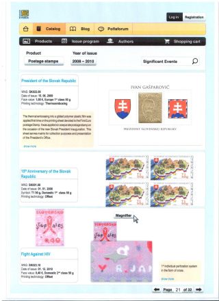 SLOVAK POSTAGE STAMPS 2008-2010 – sheet 21