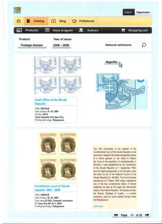 SLOVAK POSTAGE STAMPS 2008-2010 – sheet 29
