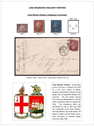 LINE ENGRAVED RAILWAY PERFINS – sheet 9