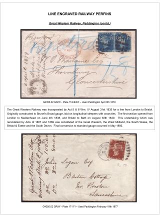 LINE ENGRAVED RAILWAY PERFINS – sheet 11