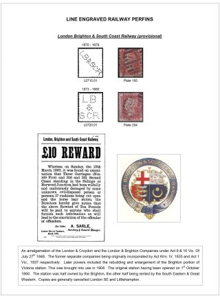 LINE ENGRAVED RAILWAY PERFINS – sheet 13